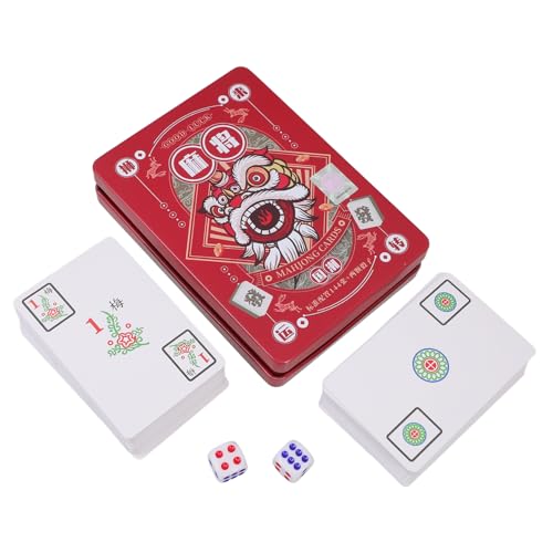 FRCOLOR Mahjong Spielkarten Karten für Traditionelles Chinesisches Mahjong Tragbar und Leicht für Reisen und Partys mit Würfeln und Vollständigem Zubehör FRCOLOR Mahjong Spielkarten Karten für Traditionelles Chinesisches Mahjong Tragbar und Leicht für Reisen und Partys mit Würfeln und Vollständigem Zubehör von FRCOLOR
