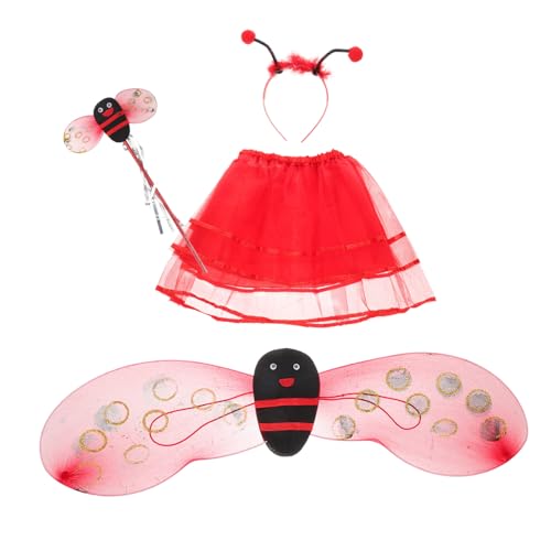 FRCOLOR Marienkäfer Kostüm Mädchen mit Flügeln Tüllrock Haarreif und Zauberstab Leichtes Komfortables Cosplay für Fasching Halloween und Kostümpartys FRCOLOR Marienkäfer Kostüm Mädchen mit Flügeln Tüllrock Haarreif und Zauberstab Leichtes Komfortables Cosplay für Fasching Halloween und Kostümpartys von FRCOLOR