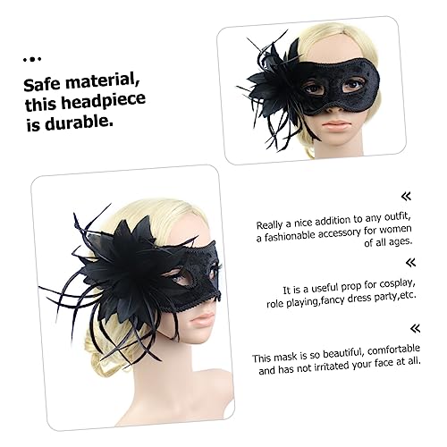 FRCOLOR Masquerade Ball Maske aus Spitze mit Federschmuck Karneval Party Gesichtsmaske für Damen und Mädchen Vielseitig für Maskenball Prom und Kostümfeste Geeignet von FRCOLOR