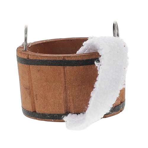 FRCOLOR Maßstab Holz Badewanne mit Zubehör Realistische Miniatur Möbel für Puppenhaus Dekoration und Kreatives Spiel von FRCOLOR