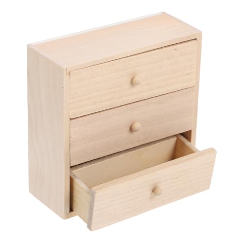 FRCOLOR Maßstab Mini Aufbewahrungskommode für Puppenhaus Langlebige Miniatur Möbeldekoration Realistische Verarbeitung Geeignet für DIY Puppenhäuser und Familienszenen von FRCOLOR