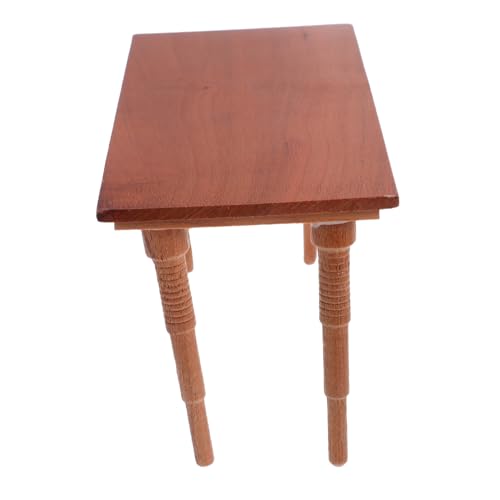 FRCOLOR Maßstab Miniatur Holz Esstisch Cherry Wood Modell Puppenhaus Möbel Esszimmer Bar Tisch Zubehör für Puppenhaus Küche von FRCOLOR