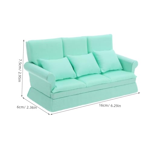 FRCOLOR Maßstab Modernes Modell mit Weichen Kissen Stilvolles Wohnzimmer Möbelstück für Puppenhaus Dekoration und Realistische Miniatur Couch Einrichtung von FRCOLOR