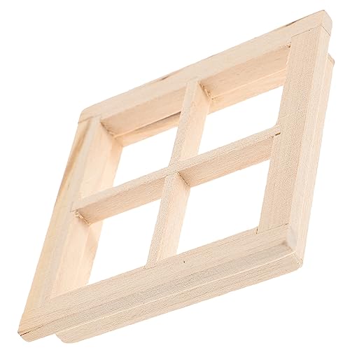 FRCOLOR Maßstab Puppenhaus Möbel Fensterrahmen Naturholz für DIY Basteln Hausmodell Zubehör für Modellliebhaber von FRCOLOR