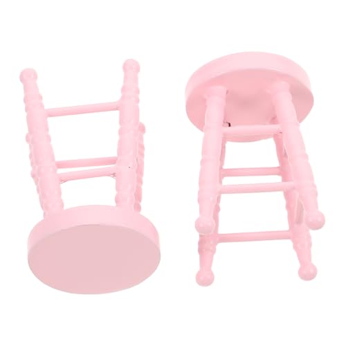 FRCOLOR Holzhocker Im Miniaturformat Für Puppenhausbau Kleiner Stuhl Mit Hohen Beinen Aus Holz Geeignet Als Dekoration Für Mikroszenen Kleine Möbel Für Modellbau Und Bastelarbeiten von FRCOLOR