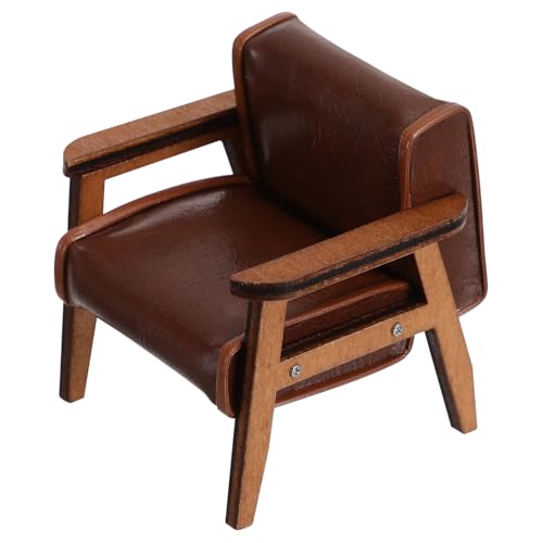 FRCOLOR Maßstab Vintage Miniaturmöbel für Puppenhaus Dekoration und Fotorequisite Leichte Aufbewahrung Hellbraunes Lederimitat von FRCOLOR