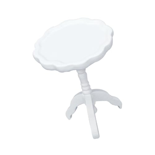 FRCOLOR Maßstab Weißer Runder Beistelltisch aus Langlebiges Miniaturmöbel für Wohnzimmer Dekoration Handgefertigt Anpassbar Puppenzubehör FRCOLOR Maßstab Weißer Runder Beistelltisch aus Langlebiges Miniaturmöbel für Wohnzimmer Dekoration Handgefertigt Anpassbar Puppenzubehör von FRCOLOR