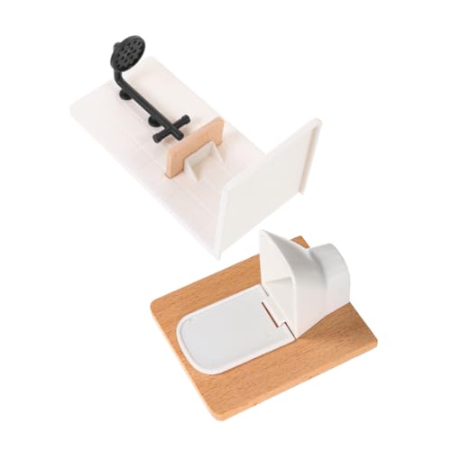FRCOLOR Maßstab mit Miniatur Toilette und Duschkabine Kinderzimmer Dekoration für Kreatives Rollenspiel und Puppenhaus Zubehör von FRCOLOR