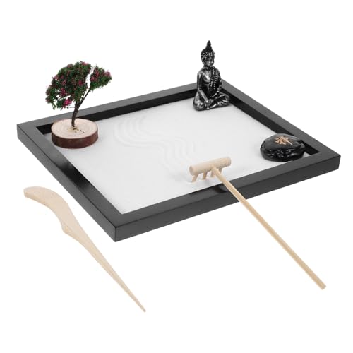 FRCOLOR Meditatives Zen Garten Sandspielset mit Buddha Figur Dekoratives Miniatur sandbeet für Schreibtisch Beruhigende Feng Shui Deko für Yoga Büro und Wohnraumgestaltung FRCOLOR Meditatives Zen Garten Sandspielset mit Buddha Figur Dekoratives Miniatur sandbeet für Schreibtisch Beruhigende Feng Shui Deko für Yoga Büro und Wohnraumgestaltung von FRCOLOR