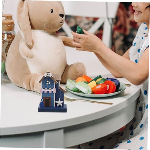 FRCOLOR Mediterrane Mini Holzstrand Szene Nautische Küsten Deko Handgefertigte Miniatur Holzfiguren Vielseitige Puppenhaus Accessoires Winzige Strandornamente für Kreative DIY Projekte von FRCOLOR