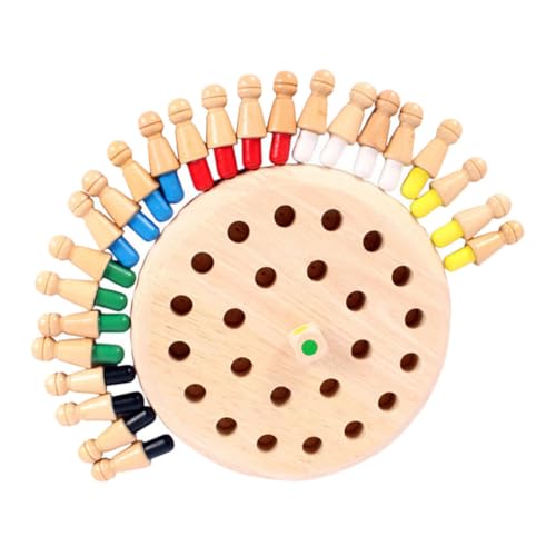 FRCOLOR Memory Schachspiel aus Holz Großes Lernspiel für Pädagogisches Memory Fördert Gedächtnis und Konzentration Sicheres Material für Familie und Freunde von FRCOLOR