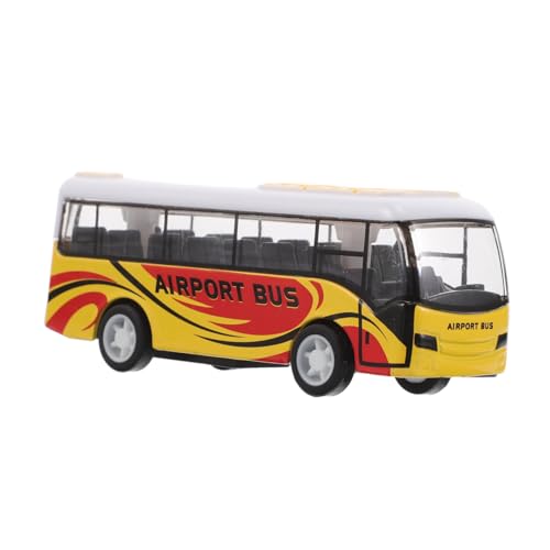 FRCOLOR Mini Aufziehbus aus Gelber Modellfahrzeug für Geburtstagsfeiern und Geschenktüten und Detailreich für Sammler und Kleine Fahrzeugliebhaber von FRCOLOR