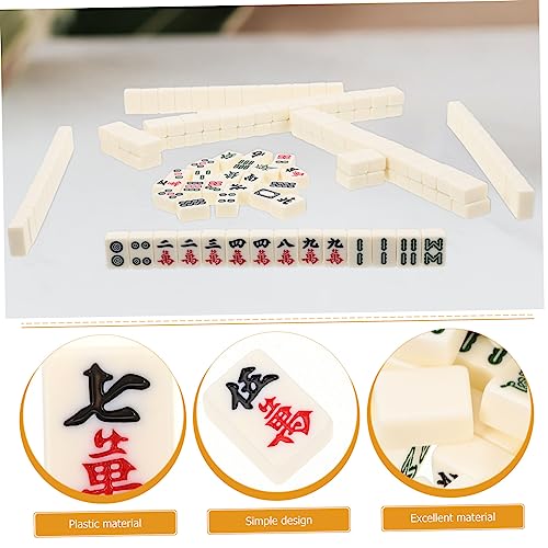 FRCOLOR Mini Chinese Mahjong Set Kleine Mahjong Spielsteine Tragbar für Reise Camping Familienunterhaltung Logikspiel von FRCOLOR
