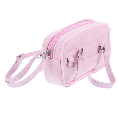 FRCOLOR Mini Doll Handbag Puppen Handtasche aus PU Rosa Langlebiges Puppen Zubehör für Puppenhaus Dekoration und Fotografie von FRCOLOR