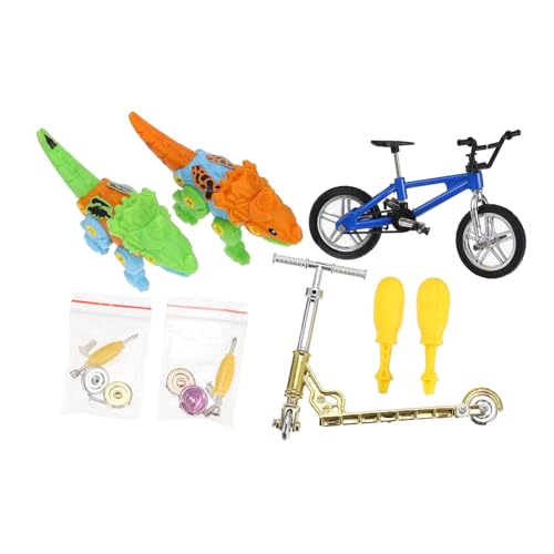 FRCOLOR Mini Finger Bike und Finger Scooter Spielset mit DIY Dinosaurier Modell Desktop Sportspielzeug für Familie und Freunde Glatte Oberfläche Sicher und Handfreundlich für Spaß und FRCOLOR Mini Finger Bike und Finger Scooter Spielset mit DIY Dinosaurier Modell Desktop Sportspielzeug für Familie und Freunde Glatte Oberfläche Sicher und Handfreundlich für Spaß und von FRCOLOR