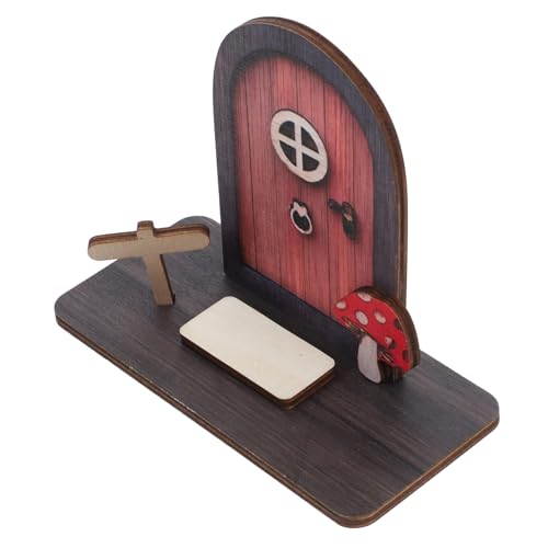 FRCOLOR Mini Holz Baumtür Gartendeko Wetterfeste Miniatur Tür aus Holz Filigrane Elfen-tür für Garten Baumstumpf und Innenräume für Feengärten und Dekoration von FRCOLOR