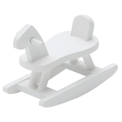 FRCOLOR Mini Holzpferd Modell rutschfest Miniatur Ornament für Puppenhaus Babyzimmer Niedliches Schaukelpferd Fantasie und Kognition von FRCOLOR