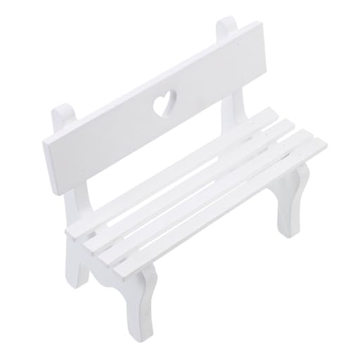 FRCOLOR Mini Holzstuhl Dekoration Weißes Herz Design Robuste Miniaturbank für Puppenhaus DIY Szene Gartenmöbel Kleine Hausdekoration Langlebig und Realistisch FRCOLOR Mini Holzstuhl Dekoration Weißes Herz Design Robuste Miniaturbank für Puppenhaus DIY Szene Gartenmöbel Kleine Hausdekoration Langlebig und Realistisch von FRCOLOR