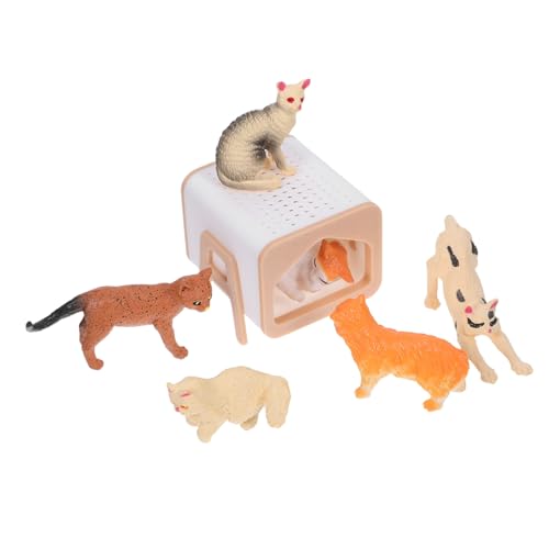 FRCOLOR Mini Katzennest Modell Spielset Spielzeugfiguren Lernparty Zubehör Lernspielset Mini Katze Puppenhaus Dekoration Rollenspiel Katzenspielzeug Puppenhaus von FRCOLOR
