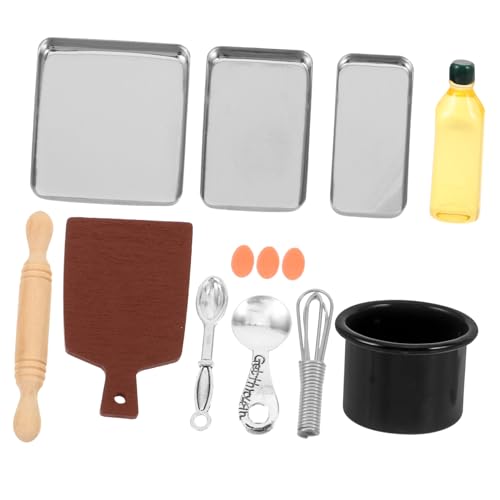 FRCOLOR Mini Küchen Backzubehör Buntes Miniatur Puppenhaus Küchenutensilien Langlebige Realistische Miniatur Bäckerei Deko für Puppenhaus und Kleine Wohnräume von FRCOLOR