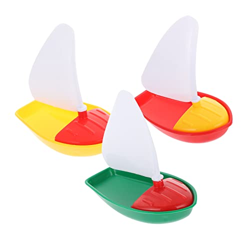 FRCOLOR Mini Kunststoff Segelboot Teiliges für Badewannenspielzeug Schwimmendes Boot Wasserspielzeug für Kleinkinder und Jungen Mädchen Spaß Zufällige Farbe von FRCOLOR