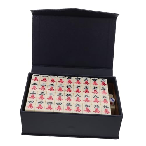 FRCOLOR Mini Mahjong Spielset Melaminplatten Tragbar Leichtgewichtig Kompakt für Senioren Anfänger Reise Camping und Geselligkeit von FRCOLOR
