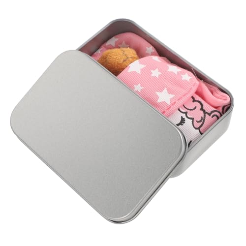 FRCOLOR Mini Plüschbär im Tin kästchen Weiches Stofftier als Kinderzimmer Deko mit Braunem Bären Süßes Ornament für Schreibtisch und Geschenkidee von FRCOLOR