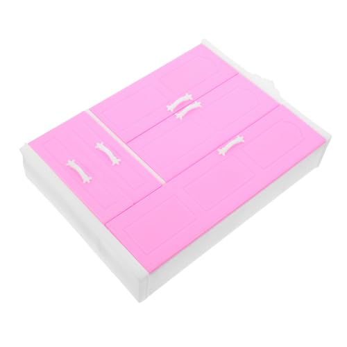 FRCOLOR Mini Princess Garderobe Zubehör Für Feengärten Miniatur-puppenstubenmöbel Puppenhaus Kleiderschrank Puppenzubehör-spielset Schrank Für Puppe Mini-kleiderschrank Rosa Plastik von FRCOLOR