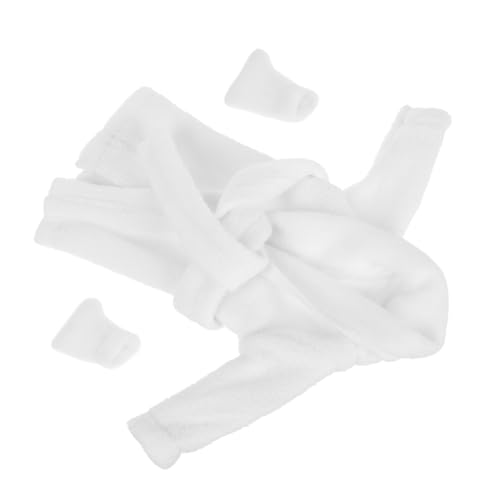 FRCOLOR Mini Puppen Bademantel Set Weiß aus Weichem Stoff mit Socken Vielseitige Puppenkleidung für Verschiedene Anlässe und Puppen Komfortables Mini Kleidungszubehör Passend für Diverse FRCOLOR Mini Puppen Bademantel Set Weiß aus Weichem Stoff mit Socken Vielseitige Puppenkleidung für Verschiedene Anlässe und Puppen Komfortables Mini Kleidungszubehör Passend für Diverse von FRCOLOR