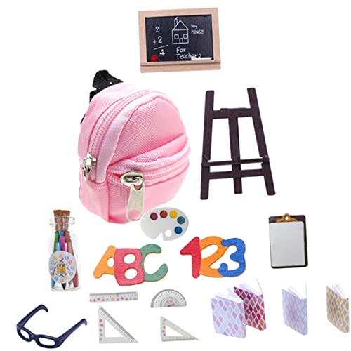 FRCOLOR Mini Puppen Schulranzen Set aus Waschbar Langlebig Detailgetreue Mini Schulutensilien für Puppenhaus Dekoration Leicht Robust Schadstofffrei für Miniatur Schulzubehör Sammlung FRCOLOR Mini Puppen Schulranzen Set aus Waschbar Langlebig Detailgetreue Mini Schulutensilien für Puppenhaus Dekoration Leicht Robust Schadstofffrei für Miniatur Schulzubehör Sammlung von FRCOLOR