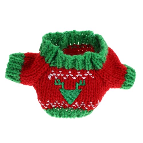 FRCOLOR Mini Puppenpullover aus Weichem Plüschstoff Festliches Design mit Rot Grünen Dreiecken Vielseitiges Anziehzubehör für Puppen für Kindergeburtstage und Rollenspiele von FRCOLOR