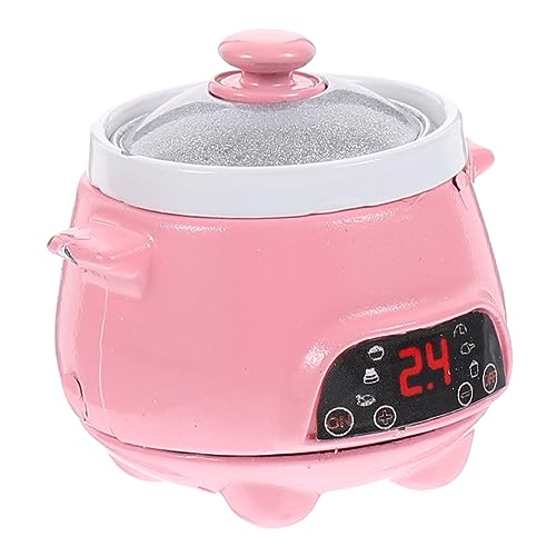 FRCOLOR Mini Reiskocher Modell aus Metall Miniatur Küchenaccessoire für Puppenhaus Realistisches Design in Rosa Leicht und Beweglich für Kreative Spiel und Dekorszenen von FRCOLOR