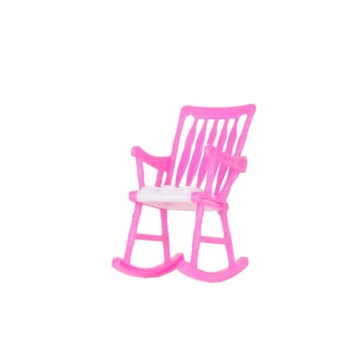 FRCOLOR Mini Schaukelstuhl für Puppen Puppenhaus Zubehör Kindersicherer Mini Doll Rocking Chair Farblich Sortiert Fördert Kreativität und Koordination für Mädchen und Zufällige Farbe von FRCOLOR