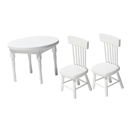 FRCOLOR Mini Tisch Stuhl Set für Puppenhaus Teiliges Weißes Möbelmodell für Kreative Dekoration und Rollenspiel für Miniatur FRCOLOR Mini Tisch Stuhl Set für Puppenhaus Teiliges Weißes Möbelmodell für Kreative Dekoration und Rollenspiel für Miniatur von FRCOLOR