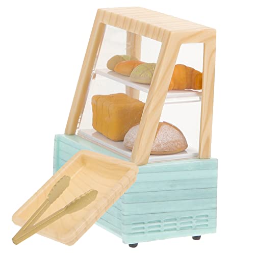 FRCOLOR Miniatur Backwaren Vitrine Set Mini Kuchen Display Schrank für Puppenhaus Dekoration Kreatives Mini Haus Zubehör für Miniatur Szenen und Bastelprojekte von FRCOLOR