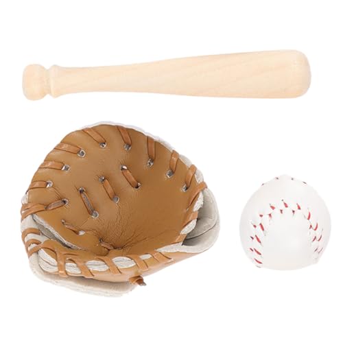 FRCOLOR Miniatur Baseball Set Teilig Dekoratives Sportspielzeug Leichtes Platzsparendes Zubehör für Puppenhaus für DIY Mini Haus Fans von FRCOLOR