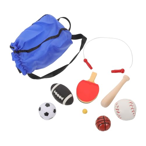 FRCOLOR Miniatur Dollhouse Sports Set für Bjd Puppen Stabiles Tragbares Mini Basketball Fußball Tischtennis Springseil Zubehör Detailgetreues Vielseitiges Sport-Set für Puppenhaus von FRCOLOR