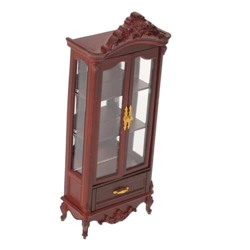 FRCOLOR Miniatur Doppel-tür Weinregal Schrank Puppenhaus Bücherregal Holz Miniatur Display Schrank Wohnzimmerschrank Modell Vielseitig für Micro-szenen Puppenhaus Zubehör von FRCOLOR