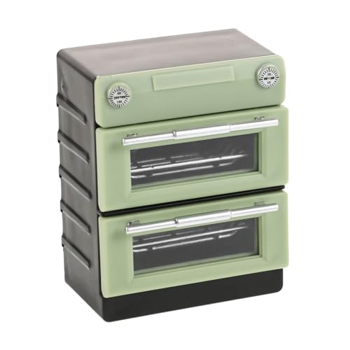 FRCOLOR Miniatur Doppelstock Backofen Puppenhaus Küchenzubehör DIY Spielküche Modell mit Gitterdesign für Realistische Puppenhaus Küchenmöbel von FRCOLOR