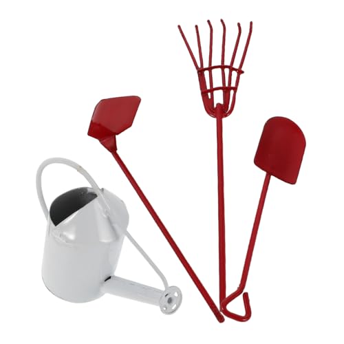 FRCOLOR Miniatur Gartenwerkzeuge aus Metall Mini Gartengeräte mit Mini Gießkanne Präzise Miniatur Werkzeuge für Puppenhaus Sukkulenten Pflanzen Innenbegrünung von FRCOLOR