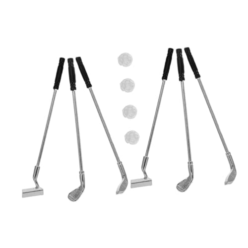 FRCOLOR Miniatur Golfset aus Legierung Mini Golfschläger und Bälle Robustes Mini Golfspielzeug für Puppenhaus Detailgetreue Sammler Miniatur für Indoor und Outdoor Geschenkidee von FRCOLOR