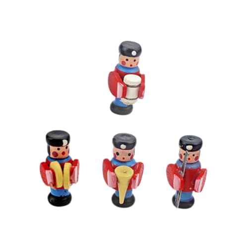 FRCOLOR Miniatur Holz Trommler Figur Mini Doll Decor aus Hochwertigem Holz Handgefertigte Puppenhaus Deko Leicht Robust Kreative Miniatur Haus Verzierung für Schlafzimmer und Sammler von FRCOLOR