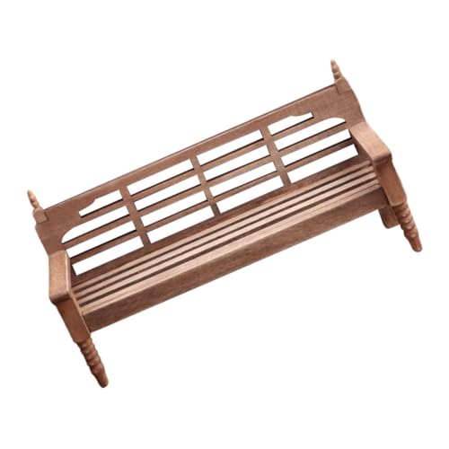 FRCOLOR Miniatur Holzbank Gartendeko Wetterfest Outdoor Modell Ornament für Puppenhaus Deko Robust und Verschleißfest als Fotorequisite und Miniaturmöbel Zubehör von FRCOLOR