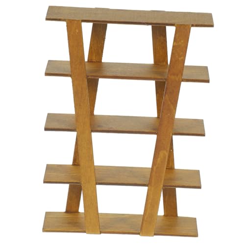 FRCOLOR Miniatur Holzmöbel Modell Maßstab Handgefertigtes Miniaturhaus Regal in Walnussfarbe Dekoratives Mini Holzsideboard für Puppenhaus und Kinderzimmer Robust und Kompakt von FRCOLOR