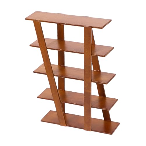 FRCOLOR Miniatur Holzregal für Puppenhaus Elegantes Handgefertigtes Möbelstück aus Holz für Kleine Räume Dekoratives Element Ihrer Puppenstube von FRCOLOR