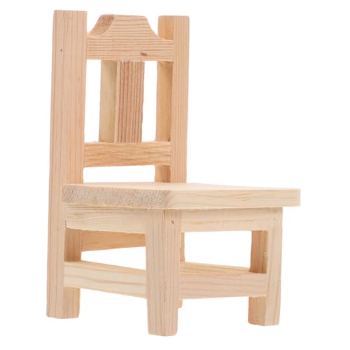 FRCOLOR Miniatur Holzstuhl Puppenhaus Deko Miniaturmöbel Robust Langlebig Detailgetreu für Puppenhaus Wohnzimmer Garten Zubehör von FRCOLOR