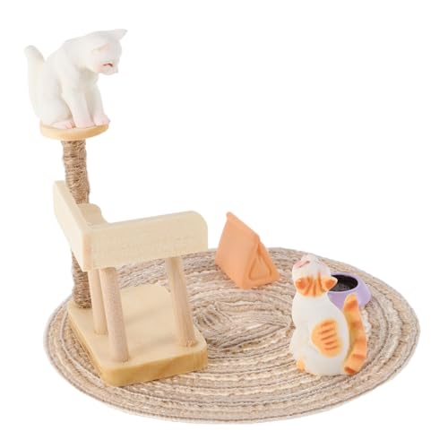 FRCOLOR Miniatur Katzenkratzbaum Modell Realistisches Puppenhaus Klettergerüst mit Niedlicher Katzenfigur Maßstab Detailreiches Holzspielzeug für Interaktives Kitten Spielset FRCOLOR Miniatur Katzenkratzbaum Modell Realistisches Puppenhaus Klettergerüst mit Niedlicher Katzenfigur Maßstab Detailreiches Holzspielzeug für Interaktives Kitten Spielset von FRCOLOR