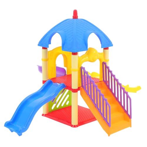 FRCOLOR Miniatur Kinderspielplatz Modell aus Robustem Abs Abgerundete Kanten Verschleißfest Kompakt und Tragbar als Desktop Deko für Spielhaus Ausstattung von FRCOLOR