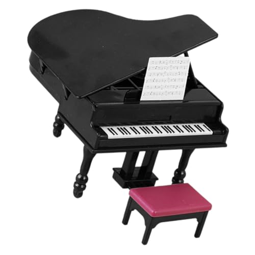 FRCOLOR Miniatur Klavier mit Hocker Puppenhaus Zubehör für Kreative Mikro Landschaften Dekoratives Musikinstrument für Mini Häuser und Puppenstuben Leicht und Handlich von FRCOLOR