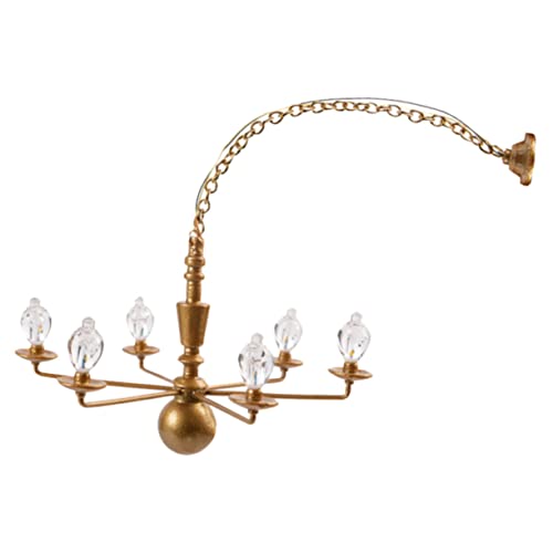 FRCOLOR Miniatur Kronleuchter Modell für Puppenhaus Hochwertige Deckenlampe für Sandtischszene Dekorative Miniaturleuchte für Spielzeughaus Deko Serie Weißlicht von FRCOLOR